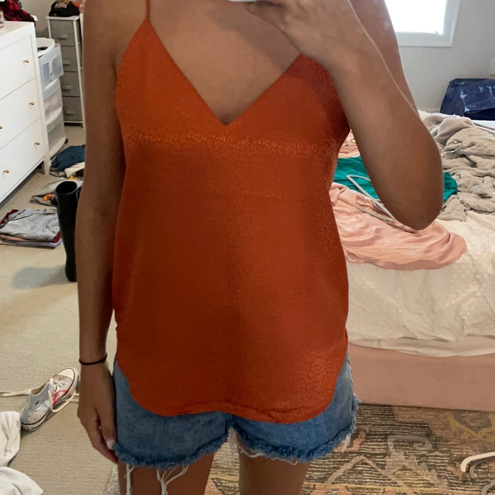 Orange cheetah tank top